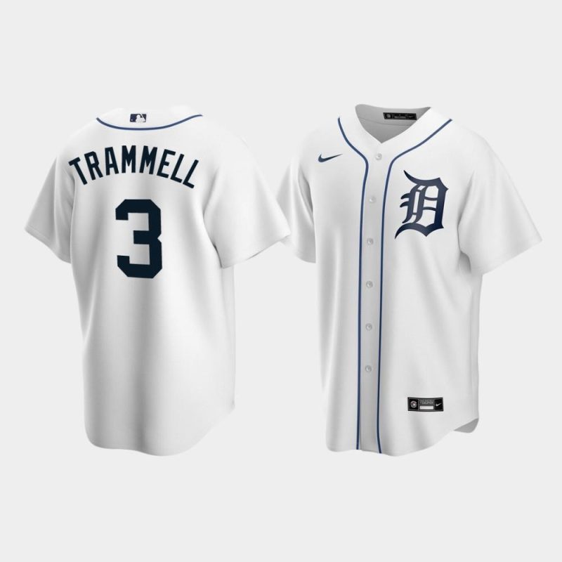 mens detroit tigers 3 alan trammell white home jersey jersey