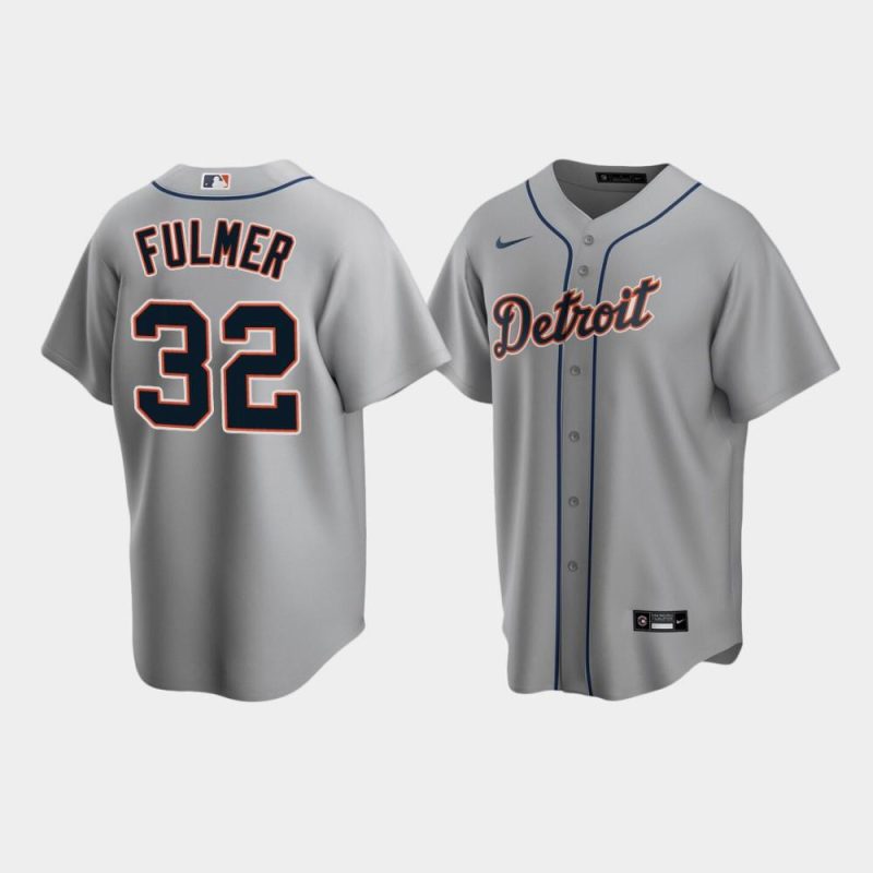 mens detroit tigers 32 michael fulmer gray road jersey jersey