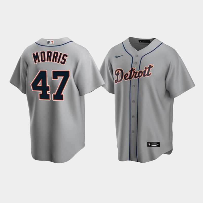 mens detroit tigers 47 jack morris gray road jersey jersey