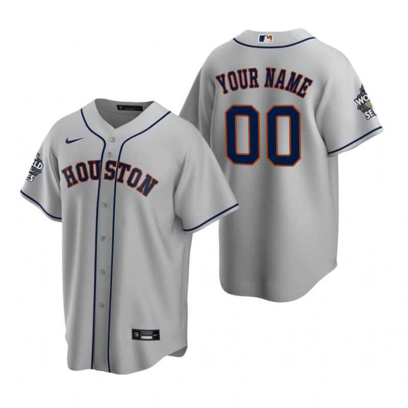 mens houston astros custom 00 gray 2022 world series jersey