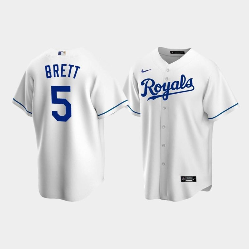 mens kansas city royals 5 george brett white home jersey jersey