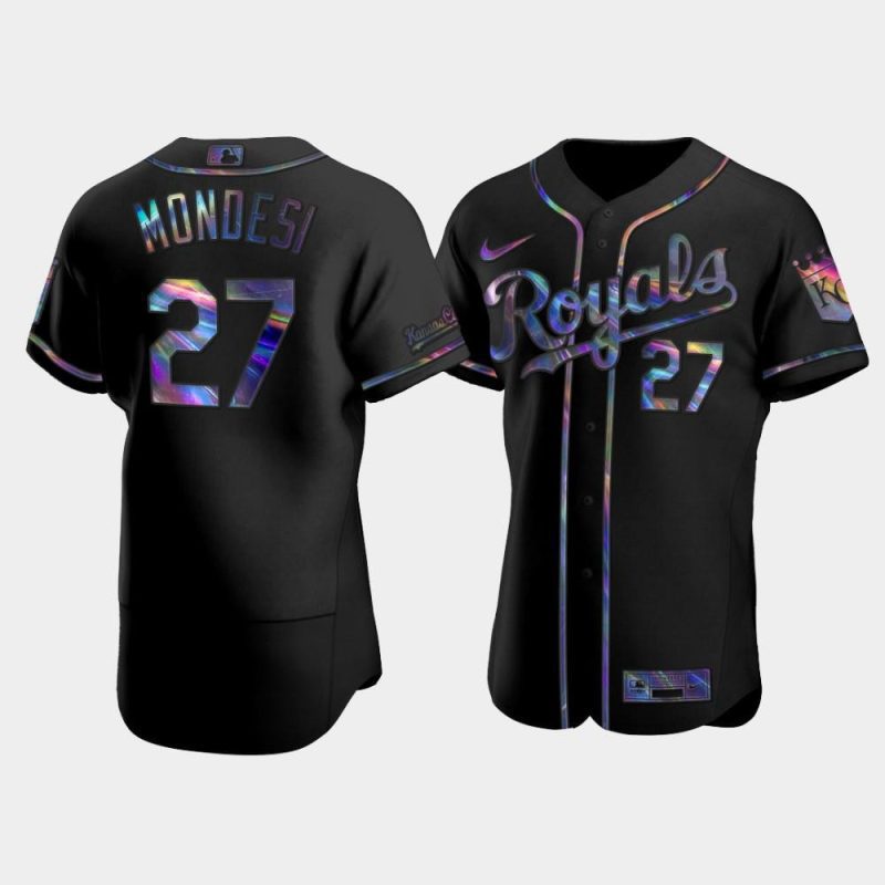 mens kansas city royals adalberto mondesi 27 black golden edition holographic jersey jersey