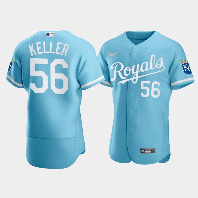 mens kansas city royals brad keller 56 2022 powder blue jersey jersey