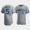 mens kansas city royals george brett 5 2022 gray jersey jersey