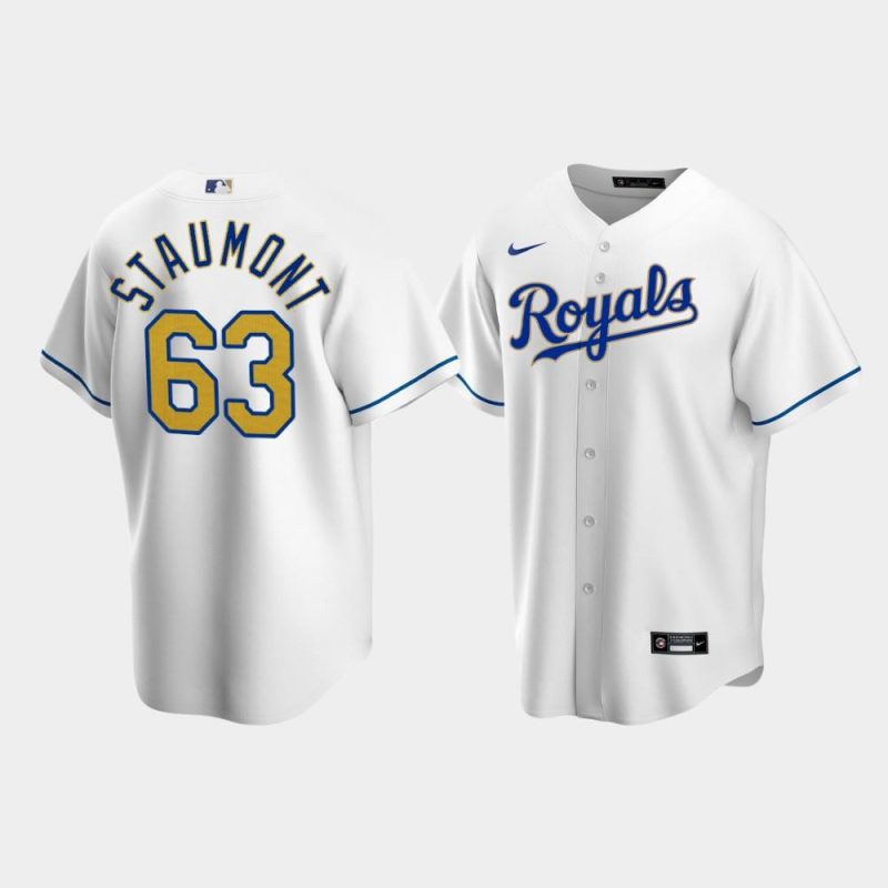 mens kansas city royals josh staumont 63 white home jersey jersey