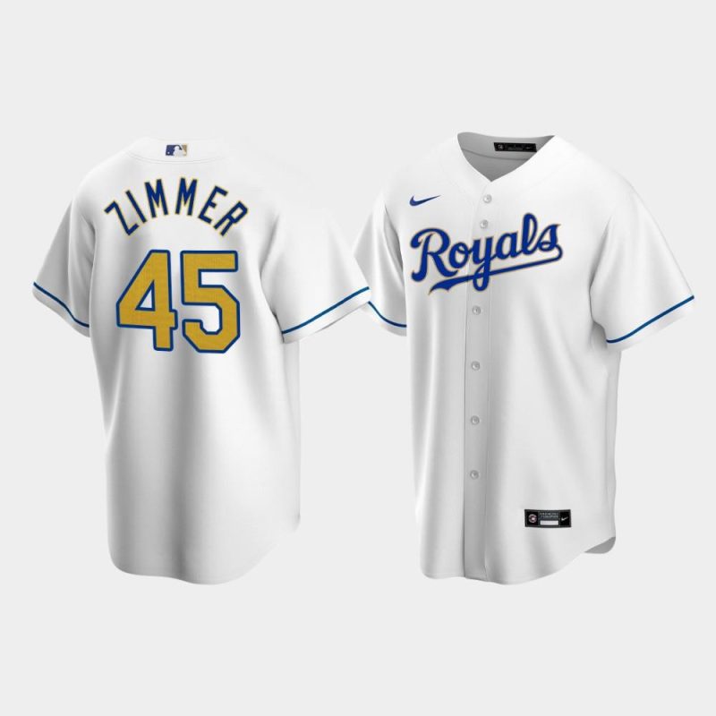 mens kansas city royals kyle zimmer 45 white home jersey jersey