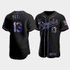 mens kansas city royals salvador perez 13 black golden edition holographic jersey jersey