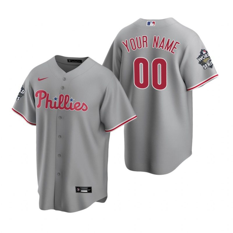 mens philadelphia phillies custom 00 gray 2022 world series jersey