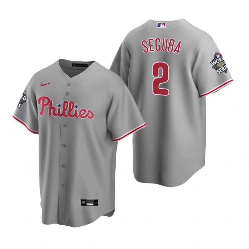 mens philadelphia phillies jean segura 2 gray 2022 world series jersey