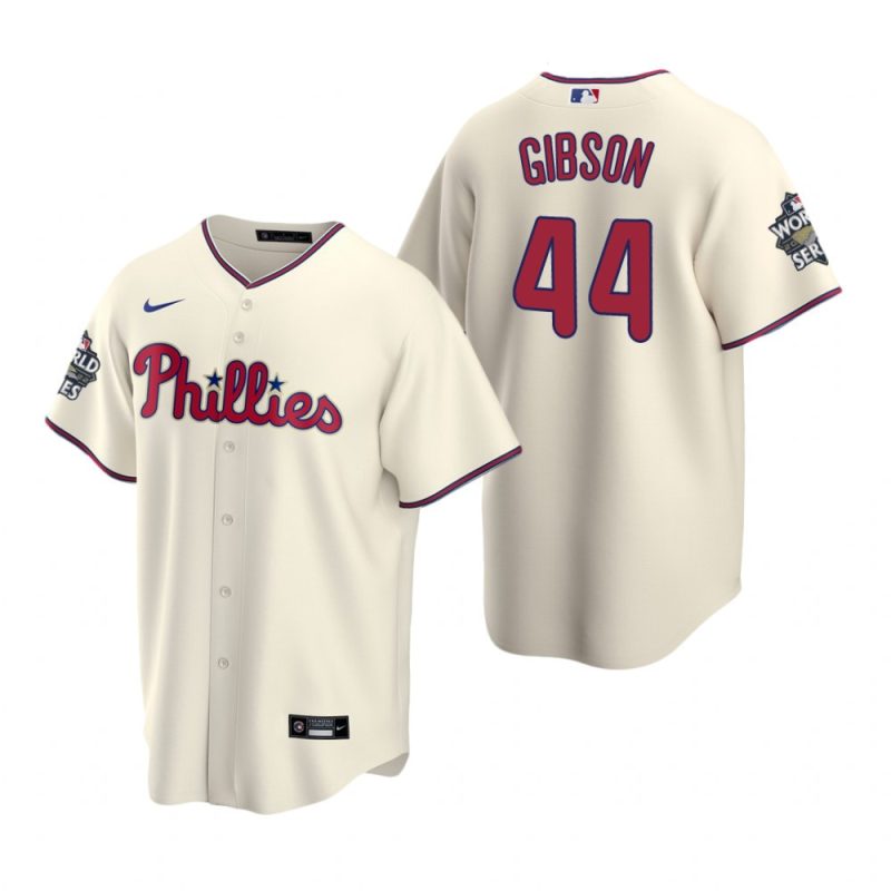 mens philadelphia phillies kyle gibson 44 cream 2022 world series jersey