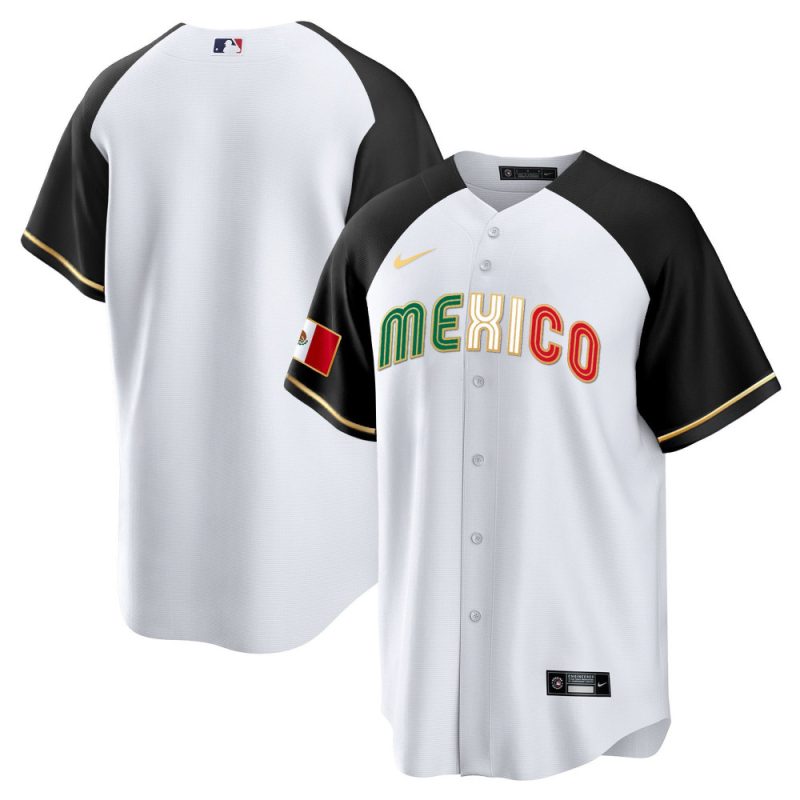 mexico 2023 flag baseball men jersey white