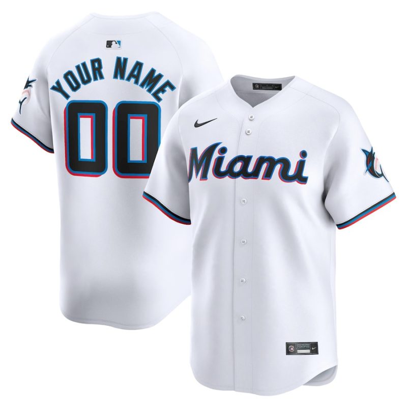 miami marlins home limited custom youth jersey white