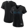 miami marlins womens alternate team jersey black