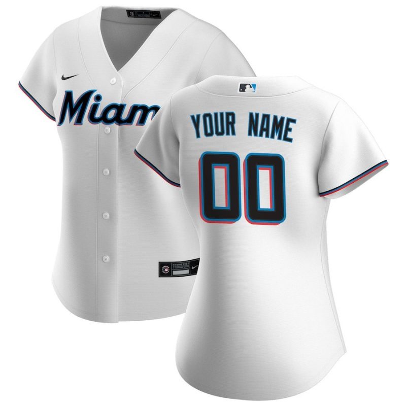 miami marlins womens home custom jersey white