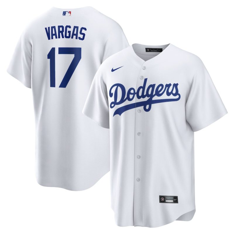 miguel vargas 17 los angeles dodgers men jersey white