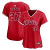 mike trout 27 los angeles angels alternate limited women jersey red