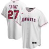 mike trout 27 los angeles angels home men jersey white