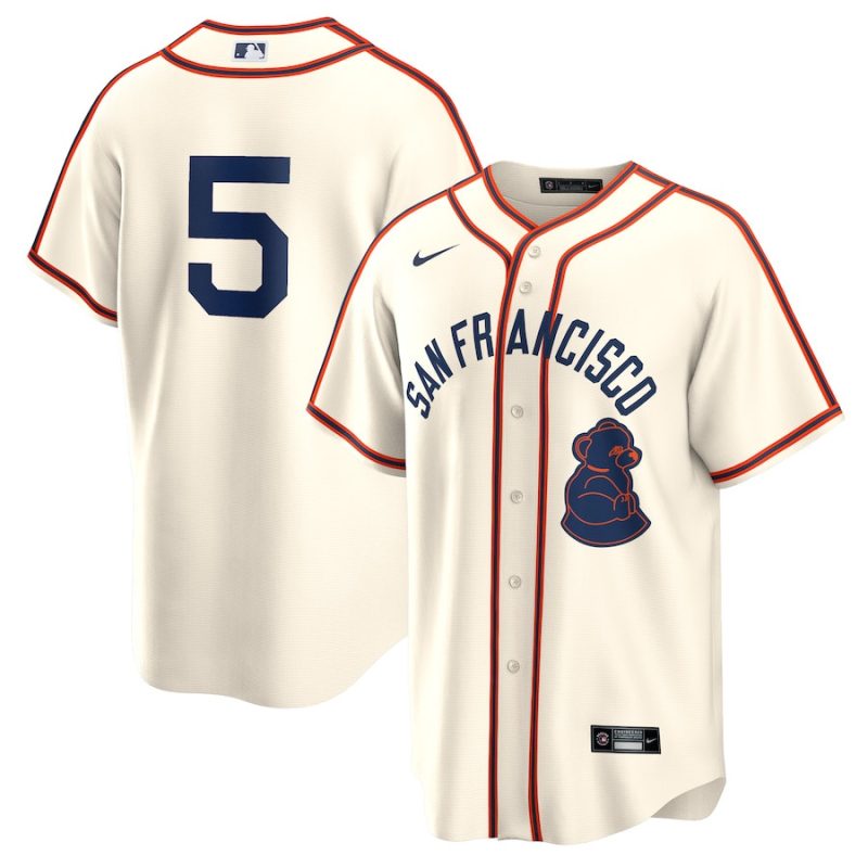 mike yastrzemski 5 san francisco giants 2024 rickwood classic player men jersey cream