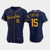 milwaukee brewers 15 tyrone taylor alternate team navy jersey jersey