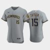 milwaukee brewers 15 tyrone taylor road team gray jersey jersey