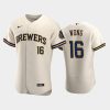 milwaukee brewers 16 kolten wong home team cream jersey jersey