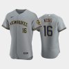 milwaukee brewers 16 kolten wong road team gray jersey jersey