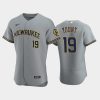 milwaukee brewers 19 robin yount road team gray jersey jersey