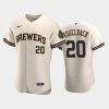 milwaukee brewers 20 daniel vogelbach home team cream jersey jersey