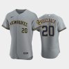 milwaukee brewers 20 daniel vogelbach road team gray jersey jersey