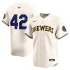 milwaukee brewers 2024 jackie robinson day home men limited jersey cream