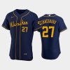 milwaukee brewers 27 jordan zimmermann alternate team navy jersey jersey