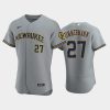 milwaukee brewers 27 jordan zimmermann road team gray jersey jersey