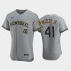 milwaukee brewers 41 jackie bradley jr road team gray jersey jersey