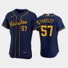 milwaukee brewers 57 eric yardley alternate team navy jersey jersey