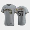 milwaukee brewers 57 eric yardley road team gray jersey jersey