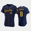 milwaukee brewers 8 ryan braun alternate team navy jersey jersey