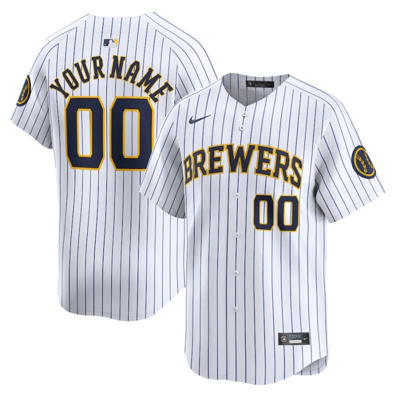 milwaukee brewers alternate limited custom men jersey white