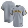 milwaukee brewers away limited men jersey gray