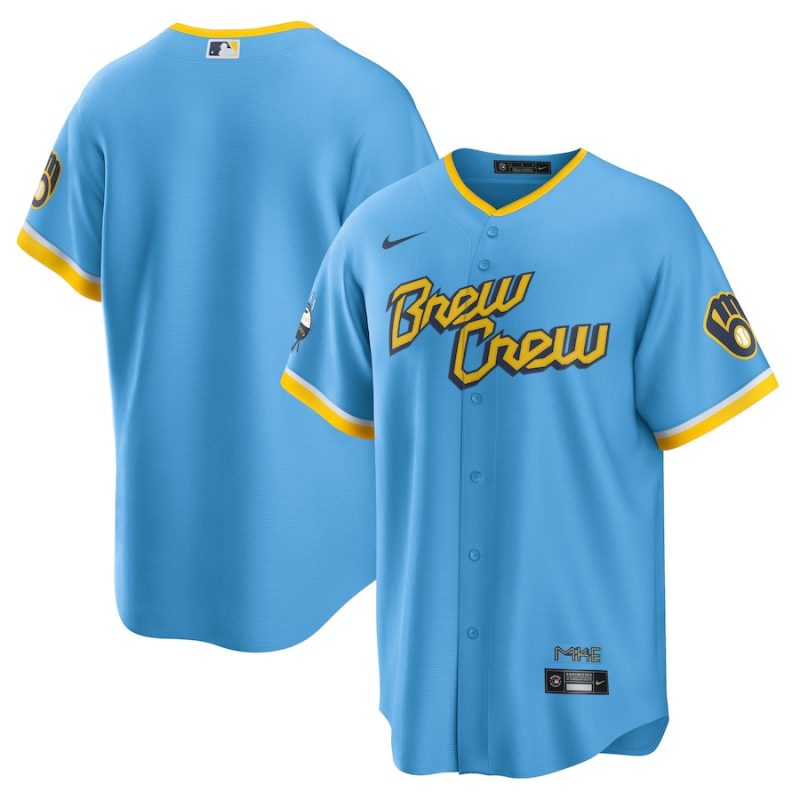 milwaukee brewers city connect team men jersey powder blue