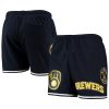 milwaukee brewers team logo mesh shorts black men