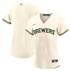 milwaukee brewers womens home blank jersey cream