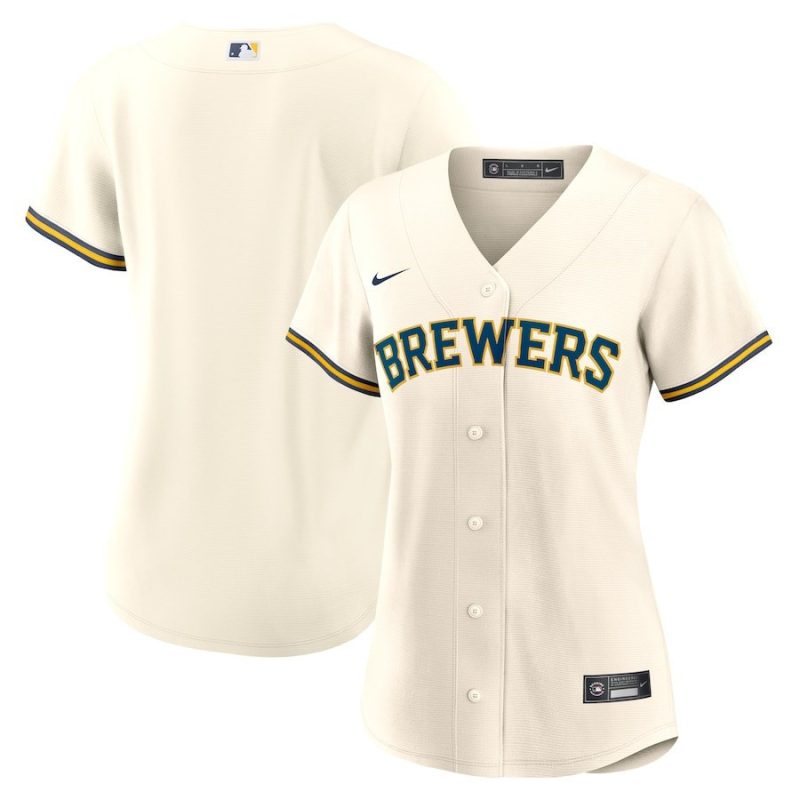 milwaukee brewers womens home blank jersey cream