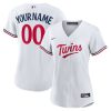 minnesota twins team logo home custom women jersey white