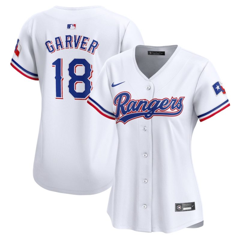 mitch garver 18 texas rangers women home limited player jersey white