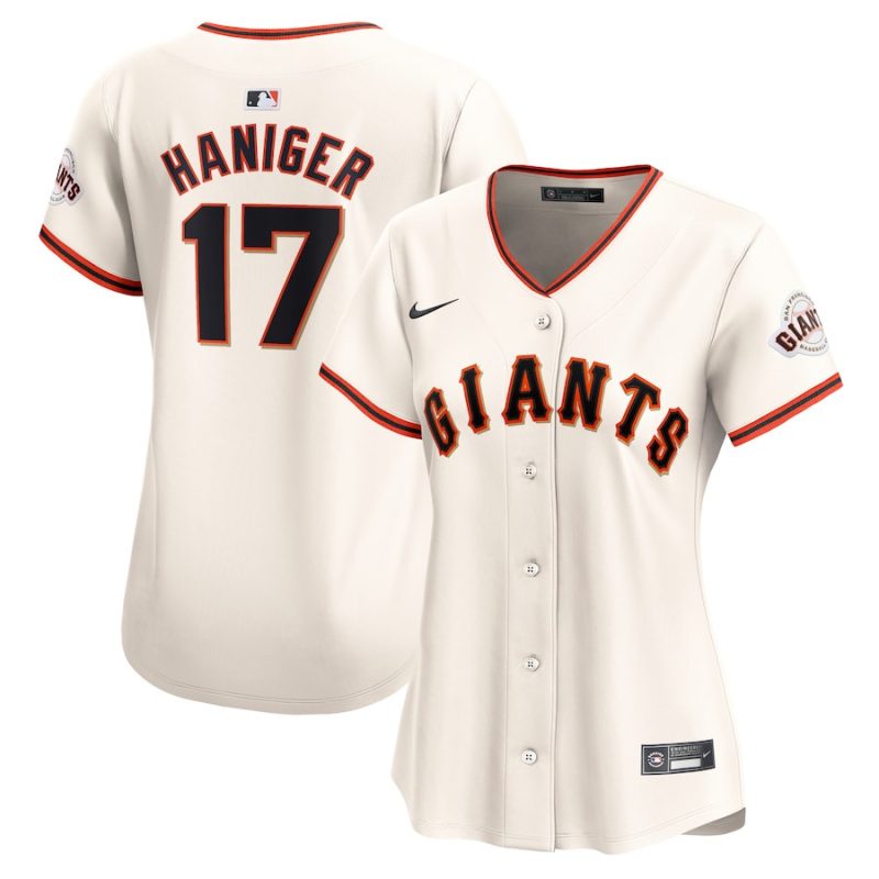 mitch haniger 17 san francisco giants women home limited player jersey cream