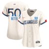 mookie betts 50 los angeles dodgers 2024 city connect limited women jersey cream