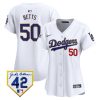 mookie betts 50 los angeles dodgers 2024 jackie robinson patch women jersey white