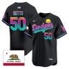 mookie betts 50 los angeles dodgers 2024 los angeles city style california republic patch men jersey black