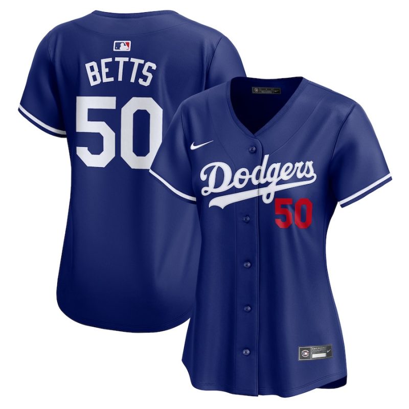 mookie betts 50 los angeles dodgers alternate limited women jersey royal