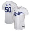 mookie betts 50 los angeles dodgers home game player youth jersey white